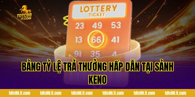 Bảng tỷ lệ trả thưởng hấp dẫn tại sảnh Keno