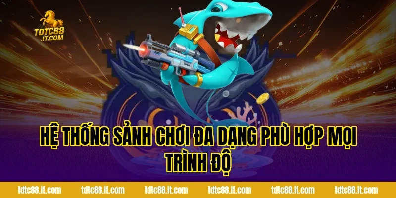 Bắn Cá Ăn Tiền TDTC – Game Săn Cá Đổi Thưởng Hấp Dẫn Nhất 3 Hệ thống sảnh chơi đa dạng phù hợp mọi trình độ
